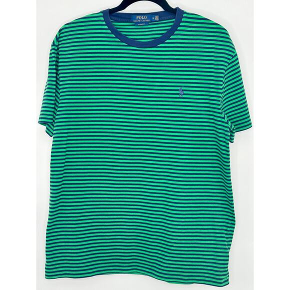 Polo Ralph Lauren Other - POLO Ralph Lauren Green Blue Striped Classic Fit Short Sleeve T Shirt M